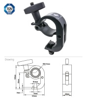 KUPO KCP-838B-T Handcuff Clamp w/T-Handle, black. Струбцина (M12)  (Ø48-51 ↓200)