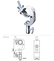 KUPO KCP-839 Handcuff Clamp w/TVMP Adapter. Струбцина (TVMP)  (Ø48-51↓200)