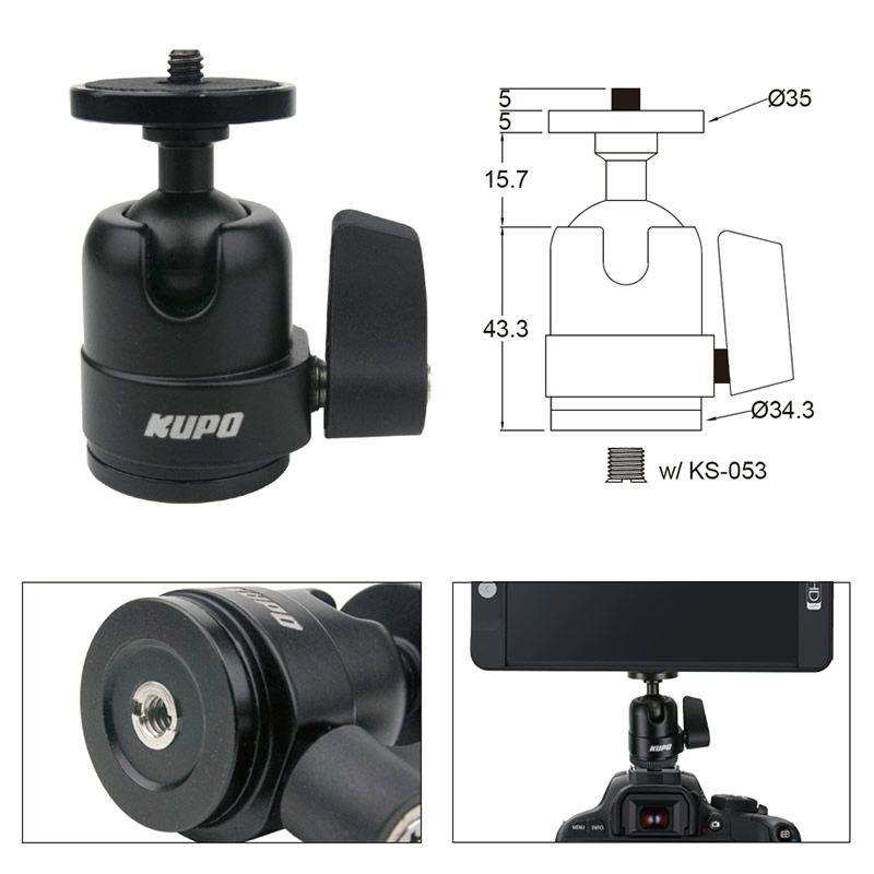 KUPO KS-CB05 Midi Ball Head Шаровая голова KUPO KS-CB05 Midi Ball Head Шаровая голова