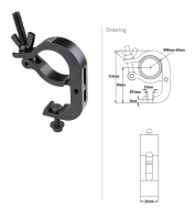 KUPO KCP-880B Slim Mighty Handcuff, black. Струбцина (M10)  (Ø48-60 ↓100)